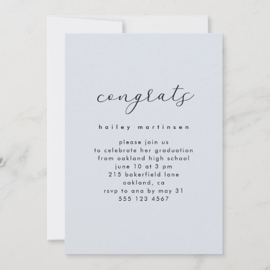 Invitation Élégant Script Salutatorien Photo Graduation Party (Dos)