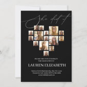 Invitation Elegant script simple 15 photo Collage graduation (Devant)