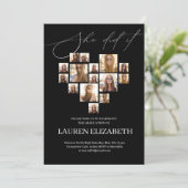 Invitation Elegant script simple 15 photo Collage graduation (Debout devant)