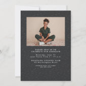 Invitation Élégant script simple diplômé deux photos (Dos)