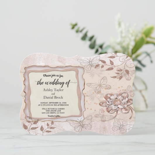 Invitation Élégant Script Simple Formal Chic Classy Mariage (Debout devant)