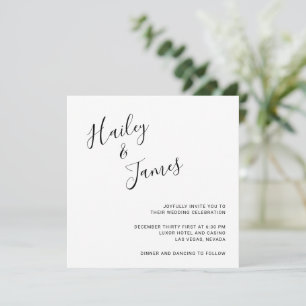 Invitation Élégant Script Simple Minimal Mariage moderne