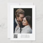 Invitation Élégant script simple QR Code Mariage photo (Dos)