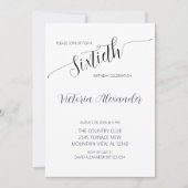 Invitation Elegant Script Sixtieth Birthday Celebration (Devant)
