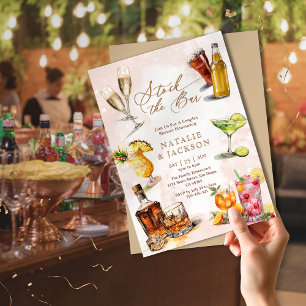 Invitation Élégant Script Stock le Bar Couples Douche