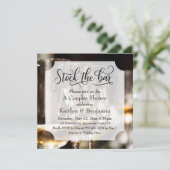 Invitation Élégant script, Stock photo du Bar Couples Douche (Debout devant)