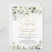 Invitation Élégant Script Surprise Retraite Party (Devant)