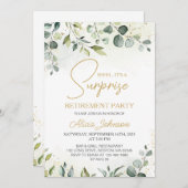 Invitation Élégant Script Surprise Retraite Party (Devant / Derrière)