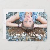 Invitation Élégant Script Tendance Photo Diplôme (Devant)