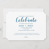 Invitation Élégant Script Tendance Photo Diplôme (Dos)