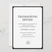 Invitation Élégant Script Thanksgiving Dîner (Devant)