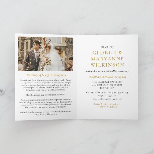 Invitation Élégant Script Tourbillonnant 50e anniversaire de  (Intérieur)