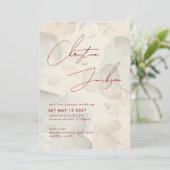 Invitation Elegant Script Typography Modern Cream Wedding (Debout devant)