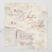 Invitation Elegant Script Typography Modern Cream Wedding (Devant / Derrière)