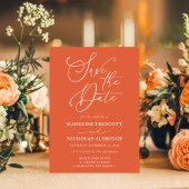 Invitation Élégant Script Verona Sunset Orange Enregistrer La