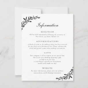 Invitation Élégant Script Vintage feuille d'olive Détails du 