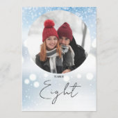 Invitation Élégant Script Winter Snowflakes Numéro de tableau (Dos)