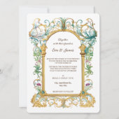 Invitation Elegant Scrollwork Floral Regal Botanical Wedding (Devant)