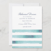 Invitation Elégant Sea Aqua Stripes Dîner De Répétition Nauti (Devant)