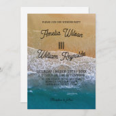 Invitation Elégant Sea Waves Sand Beach Mariage (Devant / Derrière)