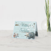 Invitation Elegant Seashells Beach Mariage Papeterie (Devant)