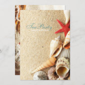 Invitation élégant seashells plage nuptiale douche thé (Devant / Derrière)
