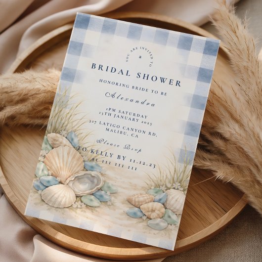 Invitation Elegant Seaside Shell Bridal Shower