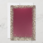 Invitation Élégant Séquins Or Moderne Cadre Rouge Sweet 16 (Dos)