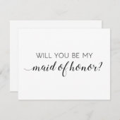 Invitation Élégant Serez-vous ma servante d'honneur (Devant / Derrière)