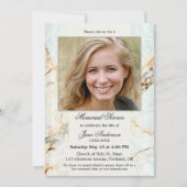 Invitation Élégant service commémoratif de marbre photo (Devant)