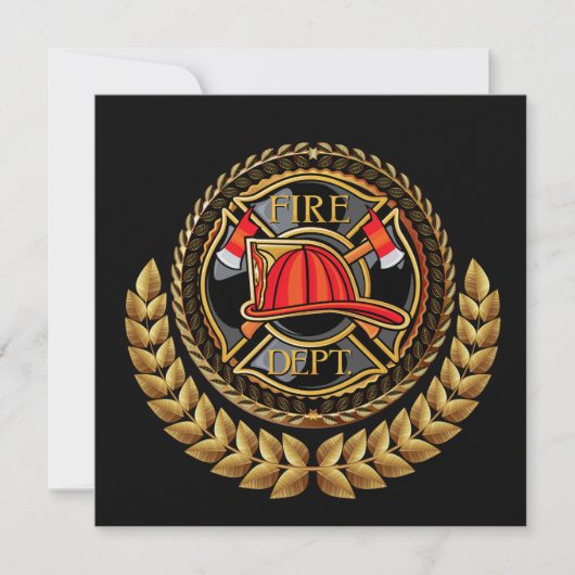 Invitation Elégant service d'incendie (Devant)