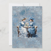 Invitation Elégant Set de thé Floral Bleu Baby Tea Douche (Dos)