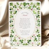 Invitation Elégant Shamrock irlandais & Coeurs Mariage aquare