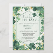Invitation Élégant Shamrock Lucky en Fête des mariées d'amour (Devant)