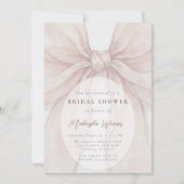 Invitation Elegant Sheer Pink Blush Bow Bridal Shower (Devant)