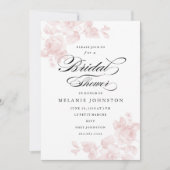 Invitation Élégant Shower de Mariage Floral Script (Devant)