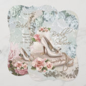 Invitation Élégant Shower de Mariage Vintage (Devant / Derrière)
