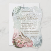 Invitation Élégant Shower de Mariage Vintage (Dos)