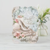 Invitation Élégant Shower de Mariage Vintage (Debout devant)