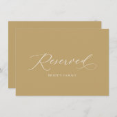 Invitation Élégant Siège Mariage Réservé (Devant / Derrière)