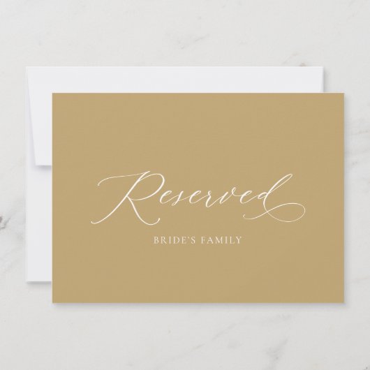 Invitation Élégant Siège Mariage Réservé (Dos)