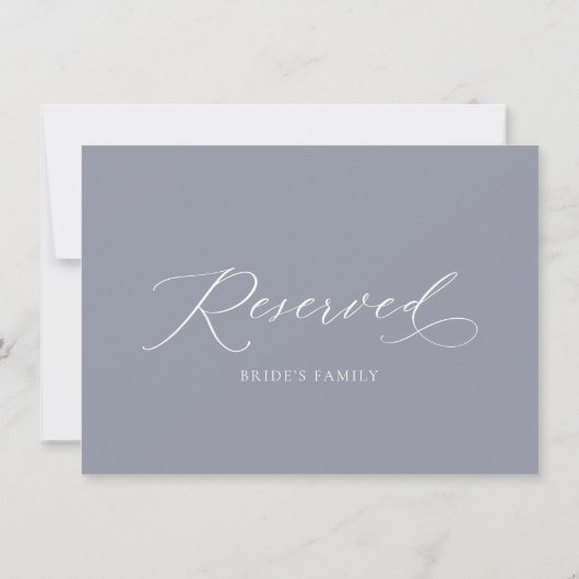 Invitation Élégant Siège Mariage Réservé (Dos)