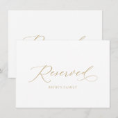 Invitation Élégant Siège Mariage Réservé (Devant / Derrière)