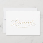 Invitation Élégant Siège Mariage Réservé (Dos)