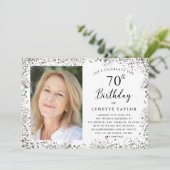 Invitation Elégant Silver 70e anniversaire (Debout devant)