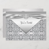 Invitation Elegant Silver All Occasion Party (Devant / Derrière)