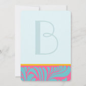 Invitation Elégant Silver Aqua Fuchsia Butterscotch Éperons (Dos)