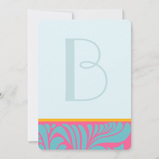 Invitation Elégant Silver Aqua Fuchsia Butterscotch Éperons (Dos)