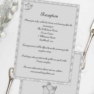 Invitation Elégant Silver Bells Mariage Détails de la récepti