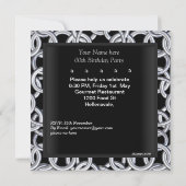 Invitation Elégant Silver Black Metal Chain Anniversaire Fête (Dos)